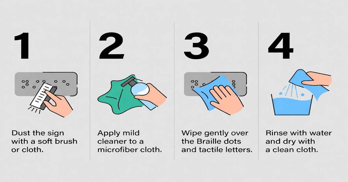 Braille Sign Cleaning Step By Step Braille Sign Cleaning Step By Step
