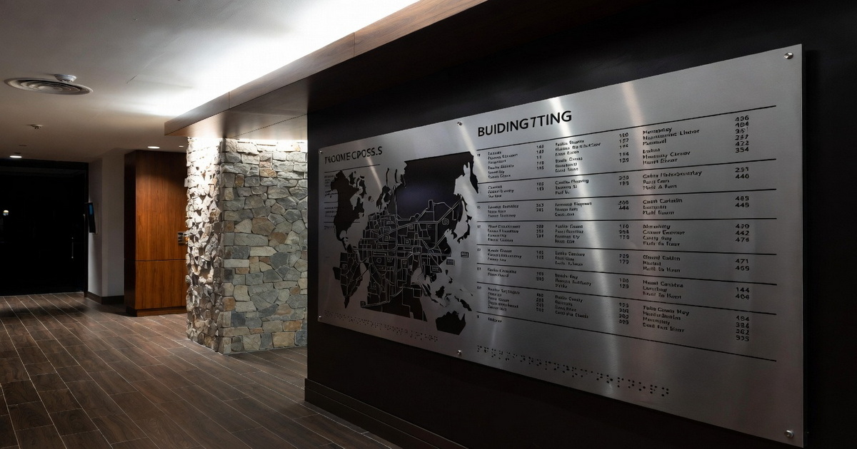 Premium Lobby Etched Stainless Sign Premium Lobby Etched Stainless Sign