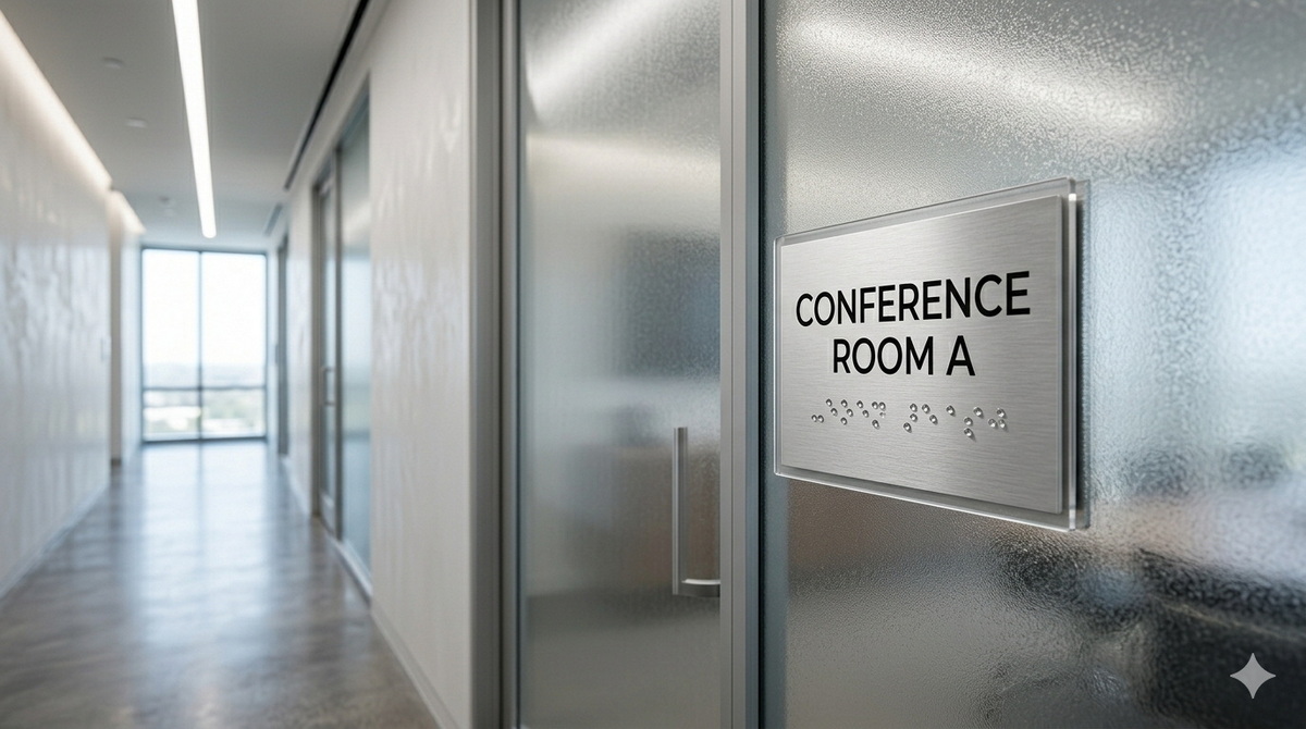 Modern Office Wayfinding Signage With Clear Braille.jpg