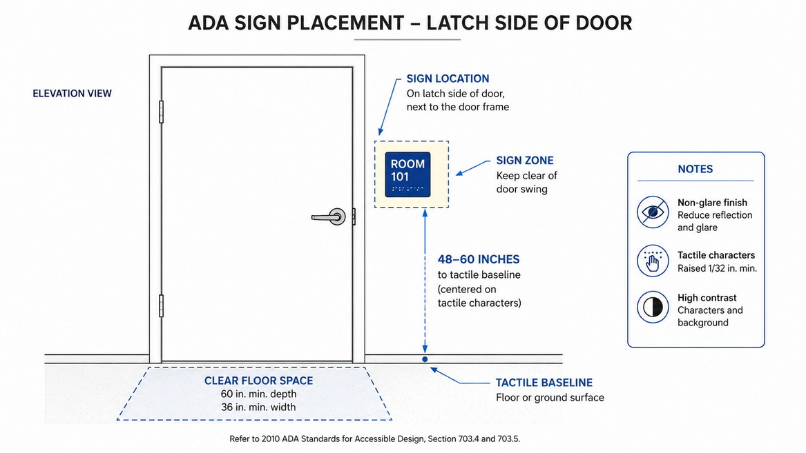 ADA Door Sign Placement Guide ADA Door Sign Placement Guide