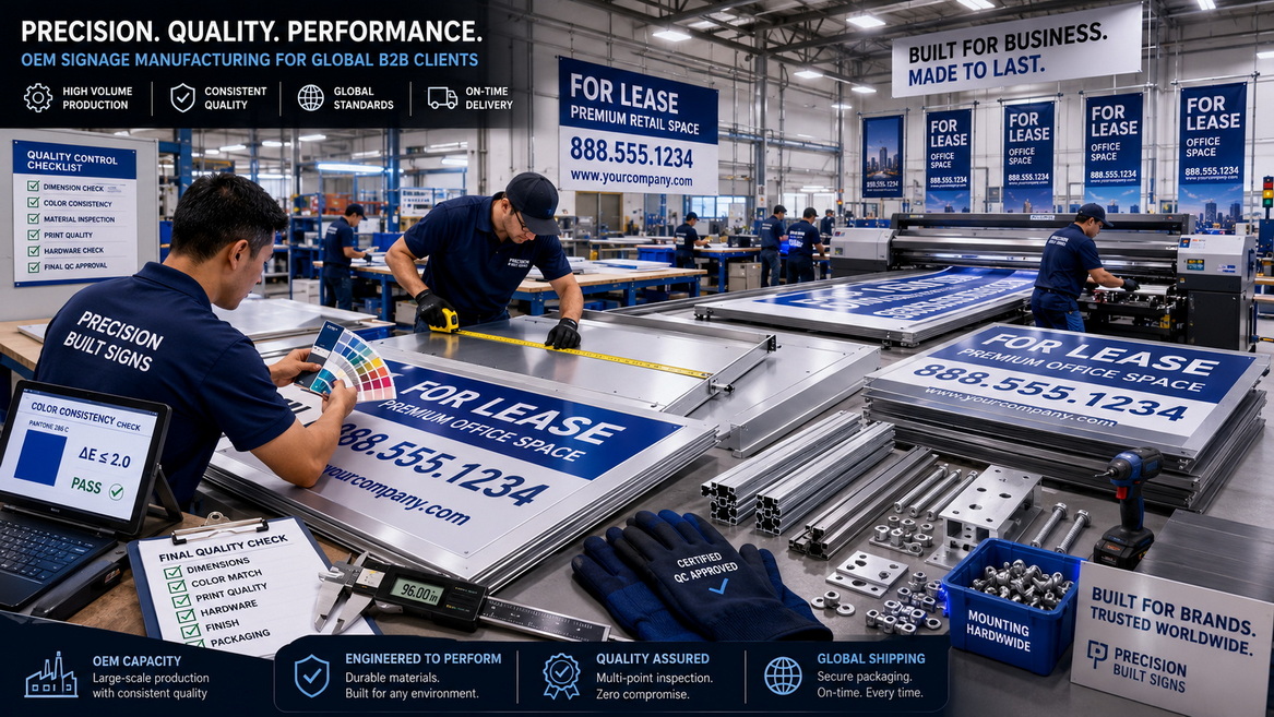 OEM For Lease Signage Production And Quality Control OEM For Lease Signage Production And Quality Control