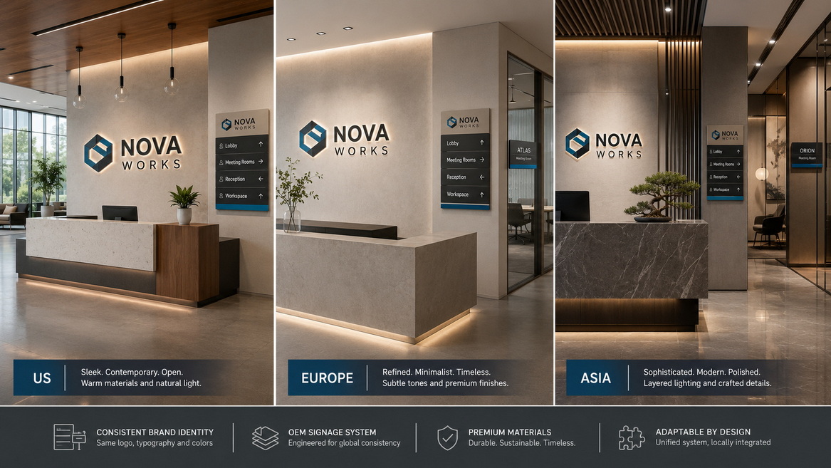Global Brand Offices With Consistent Signage Global Brand Offices With Consistent Signage