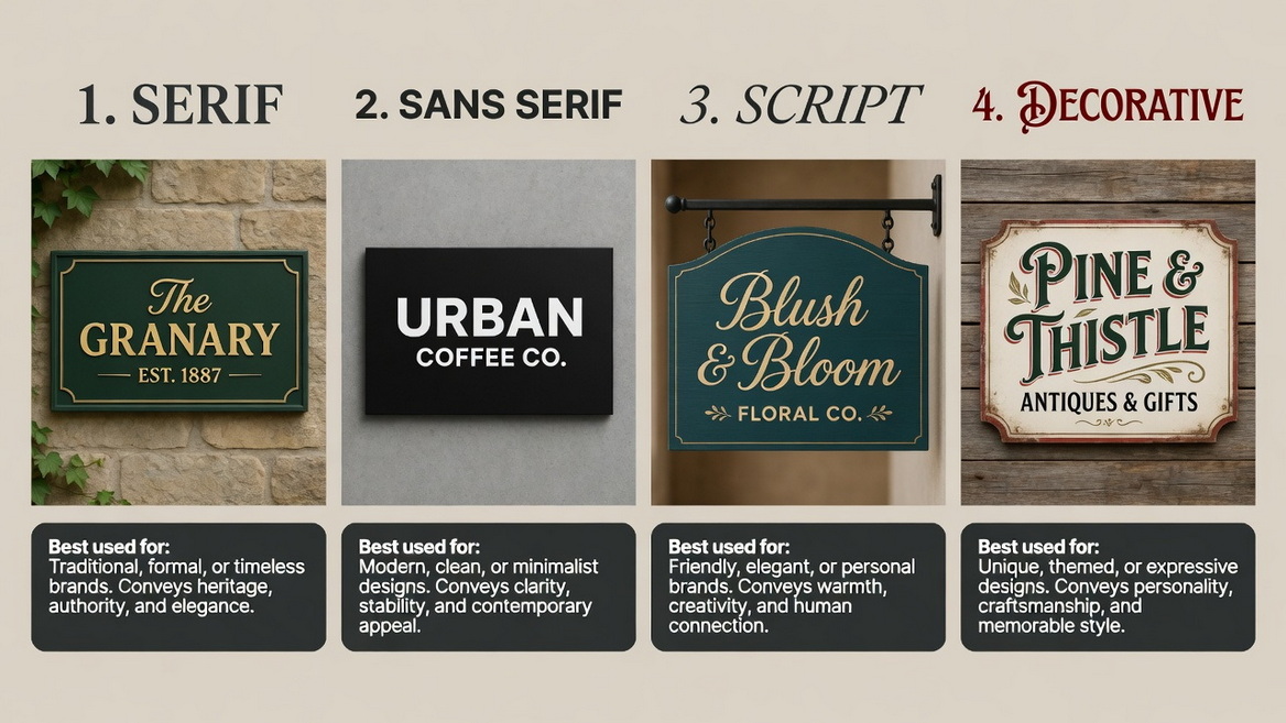 Sign Font Categories Overview Sign Font Categories Overview