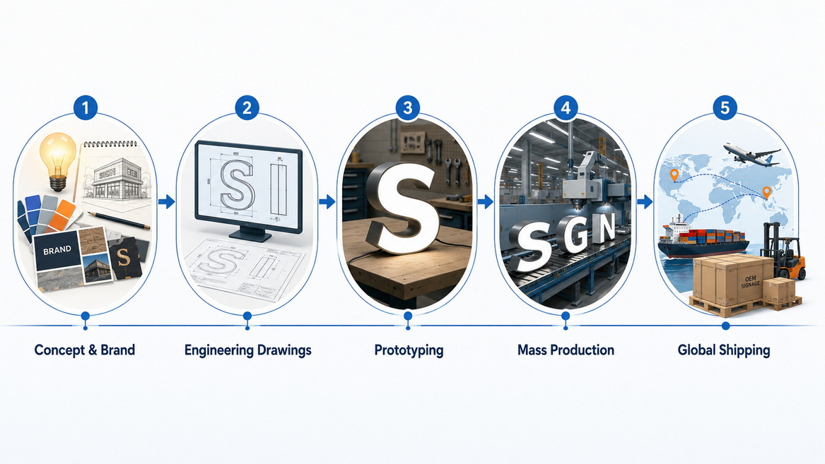 OEM Signage Manufacturing Workflow OEM Signage Manufacturing Workflow