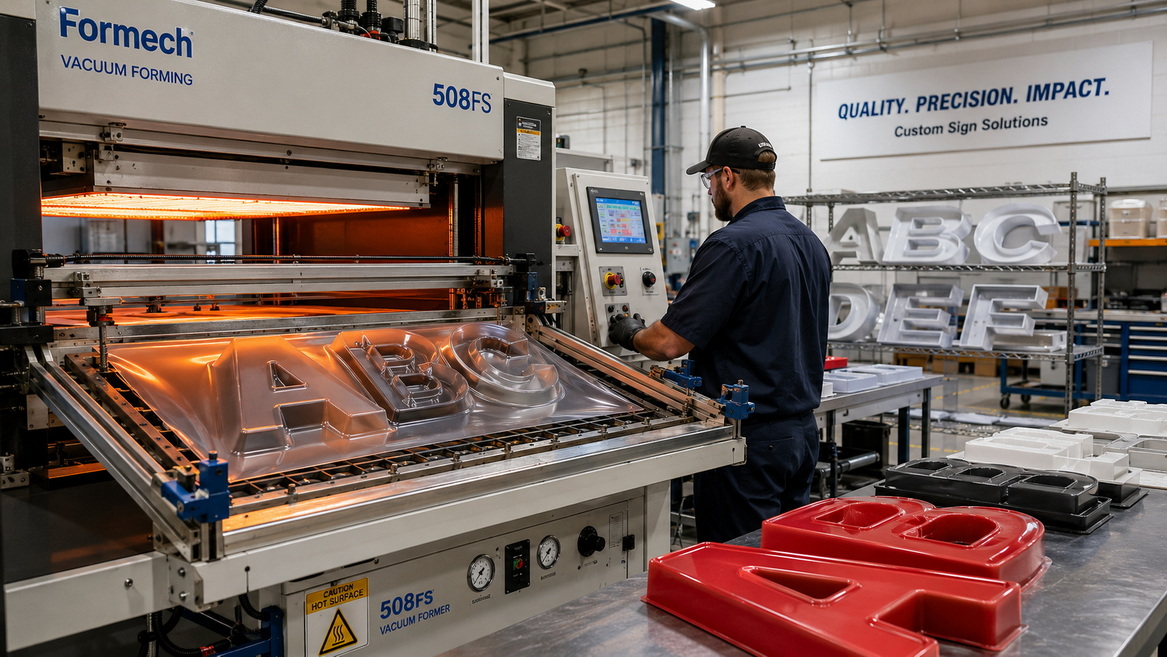 Forming Process In Signage Factory Forming Process In Signage Factory