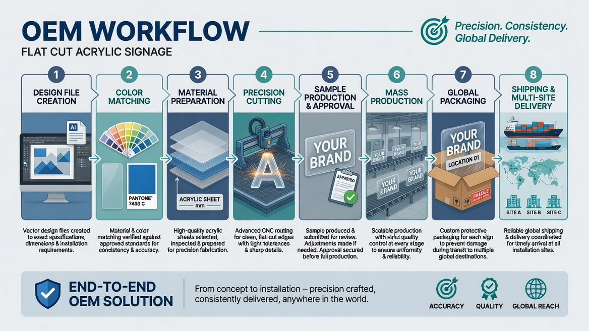 OEM Acrylic Signage Production Workflow OEM Acrylic Signage Production Workflow
