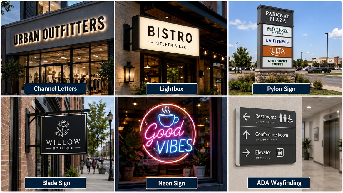 Signage Types Comparison Showcase Signage Types Comparison Showcase