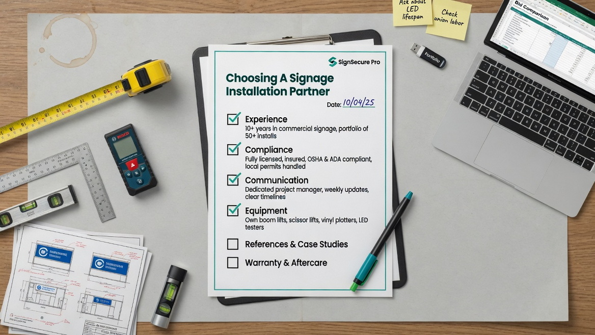 Signage Installation Partner Checklist Signage Installation Partner Checklist