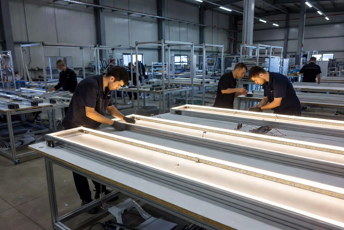 LED Sign Manufacturing Workshop Interior LED Sign Manufacturing Workshop Interior