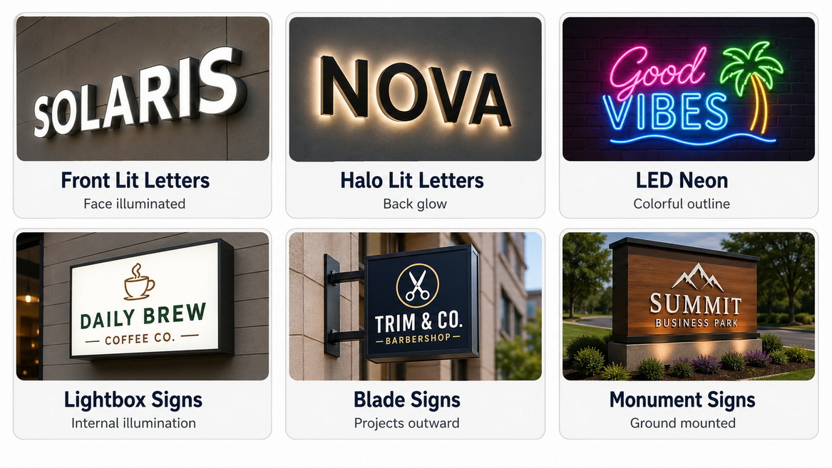 Illuminated Sign Types Diagram