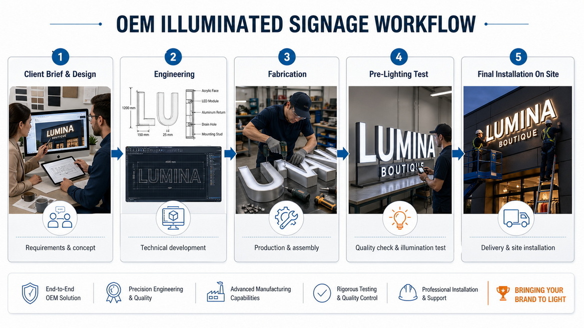 Illuminated Signage Oem Process Diagram