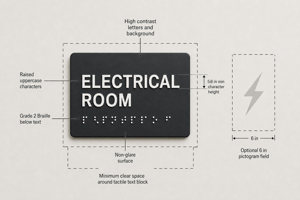 Anatomy Of An ADA Room Id Sign