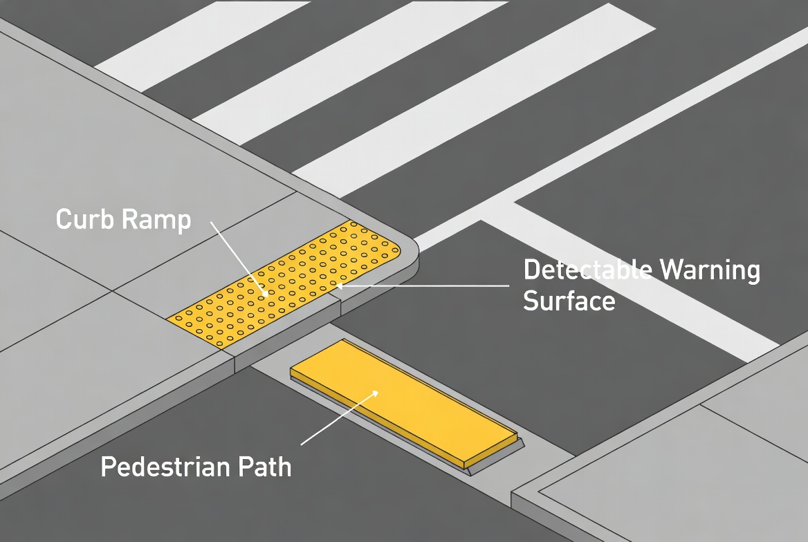 Street Corner Accessibility Layout Diagram