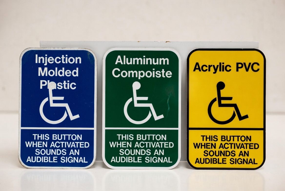 ADA Sign Material Comparison Display