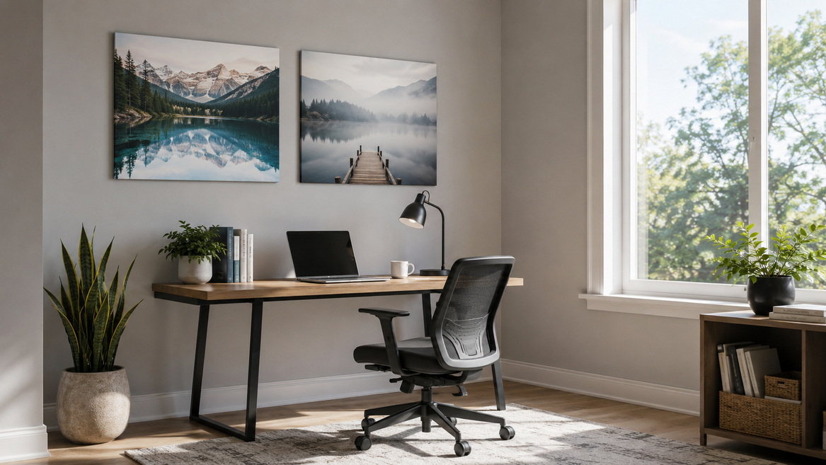 Poly Metal Wall Art In Home Office