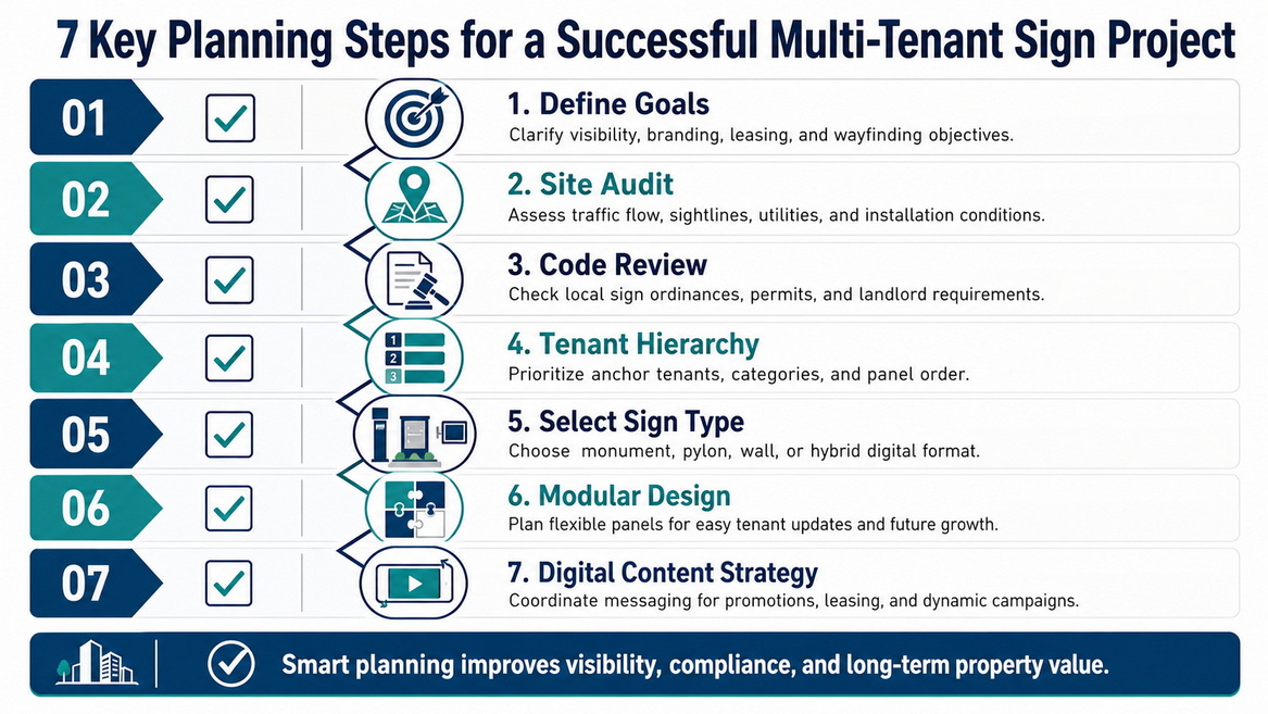 Multi Tenant Sign Planning Checklist Graphic