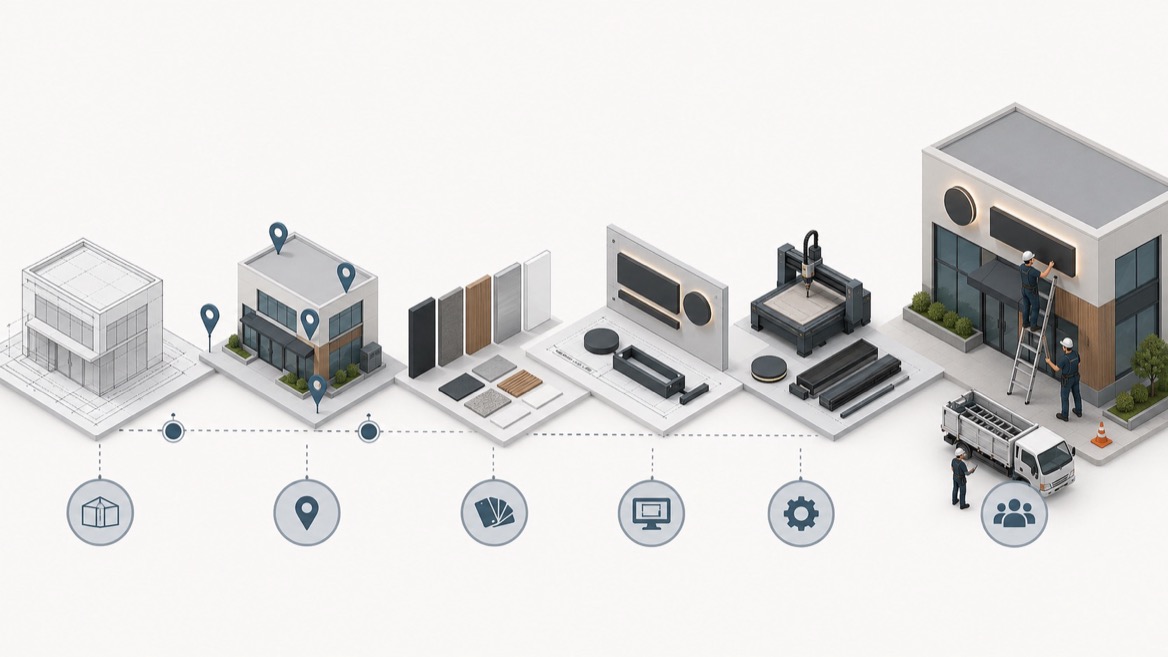 Signage Planning Workflow Diagram Signage Planning Workflow Diagram