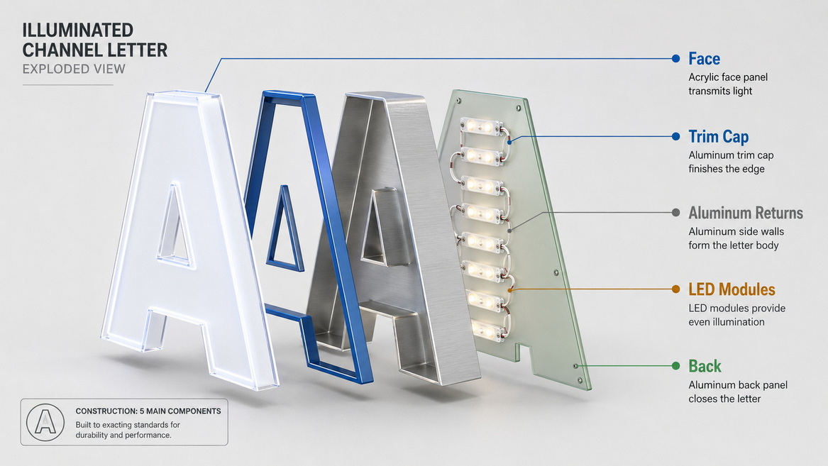 Channel Letter Components Detail