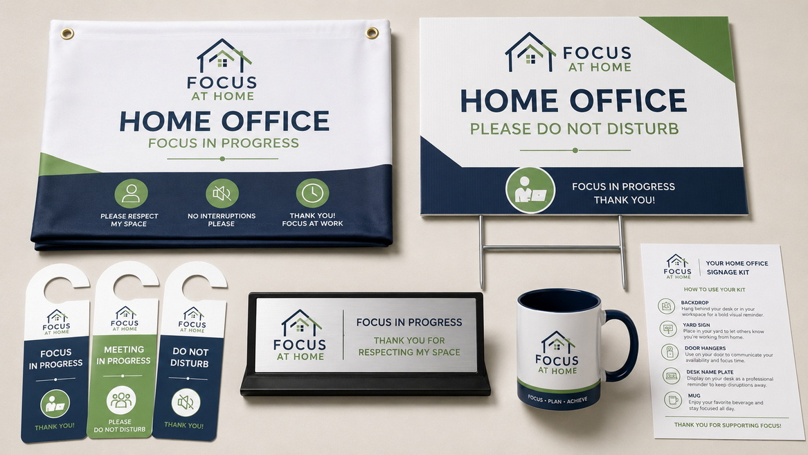 Complete Home Office Signage Kit Layout