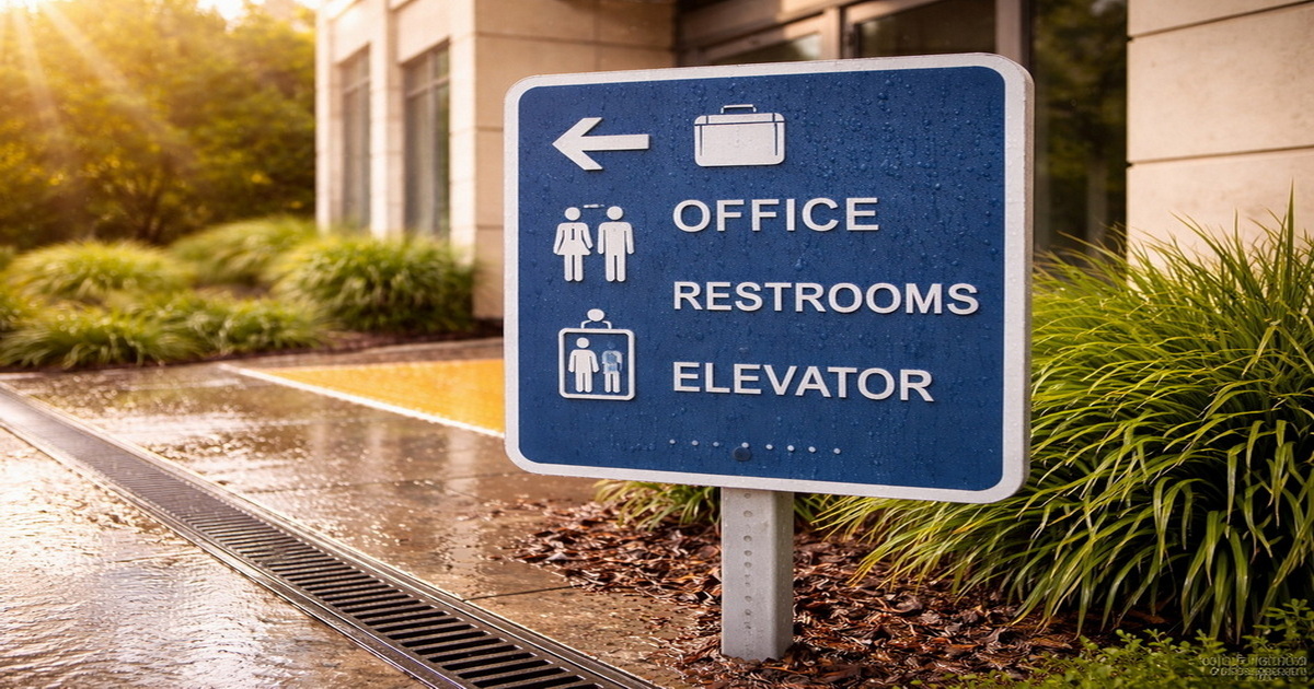 Exterior Grade Braille Sign In Harsh Climate