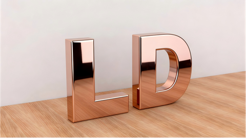 Mirror Dark Rose Gold Letters