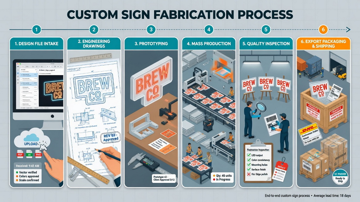 Custom Sign Fabrication Process Steps