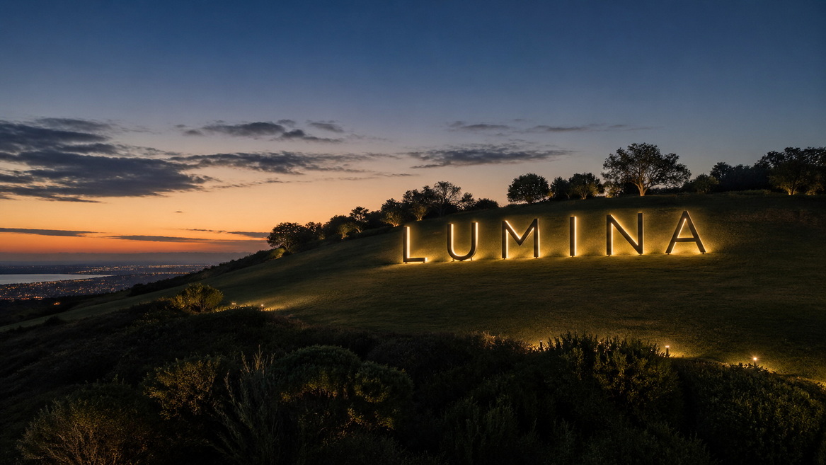 Minimalist Halo Lit Hilltop Letters