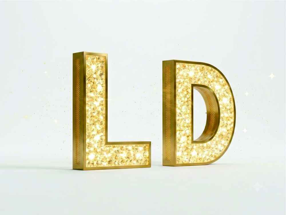 Diamond shining letters
