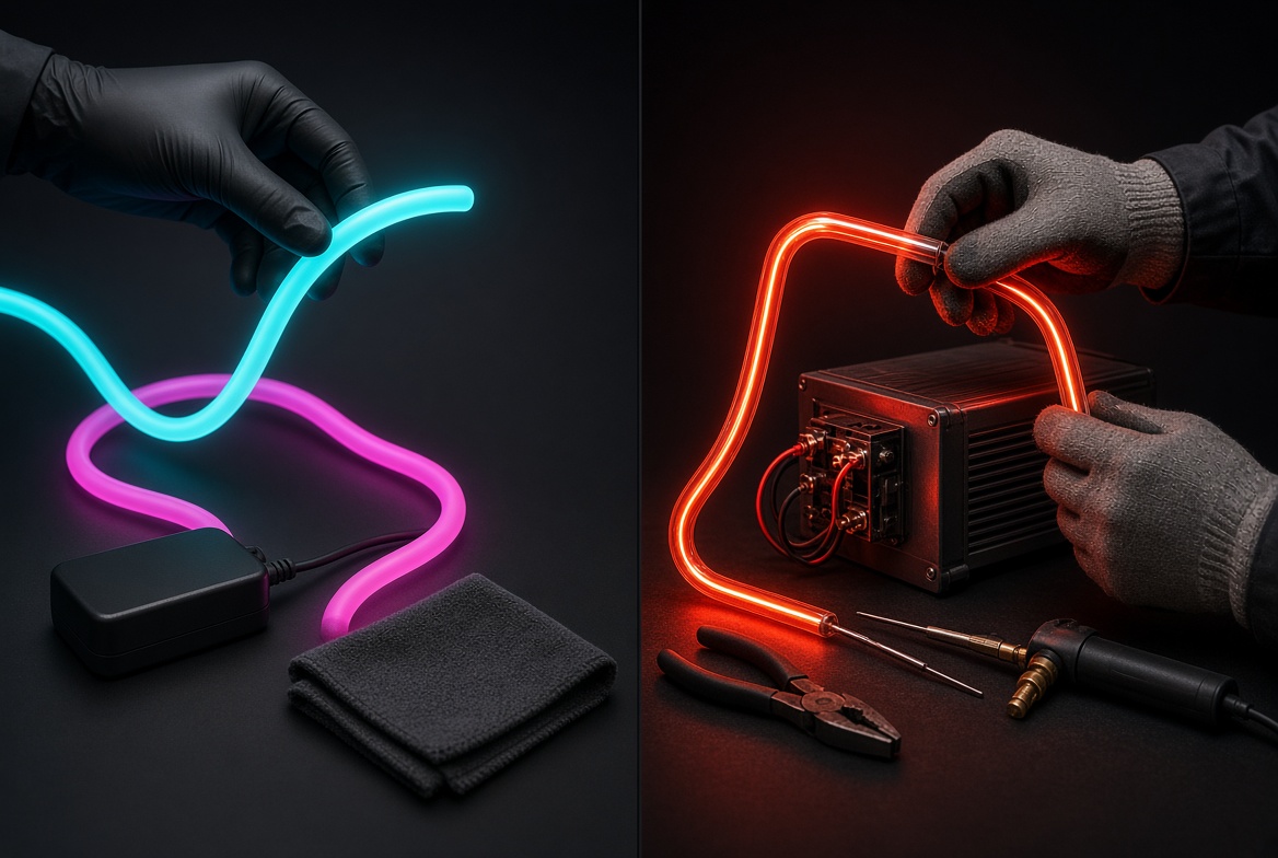 Flex Neon vs. Glass Neon: Safety and Maintenance Comparison