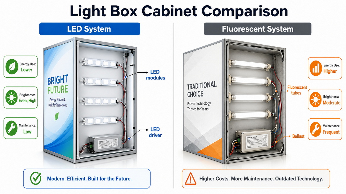 LED Versus Fluorescent Light Box