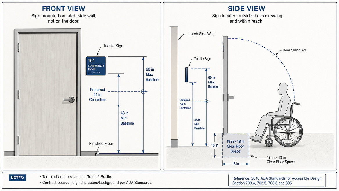 ADA Sign Placement Diagram