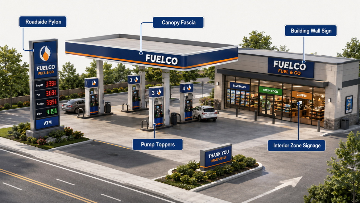Gas Station Sign Types Map