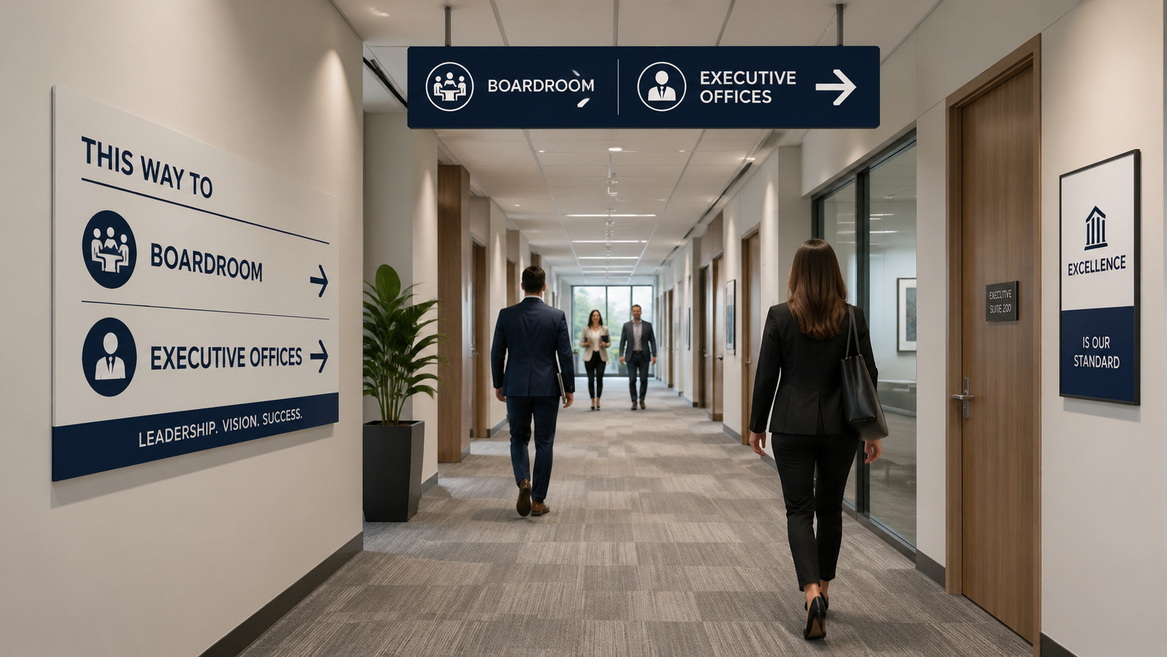 Office Wayfinding Corridor View