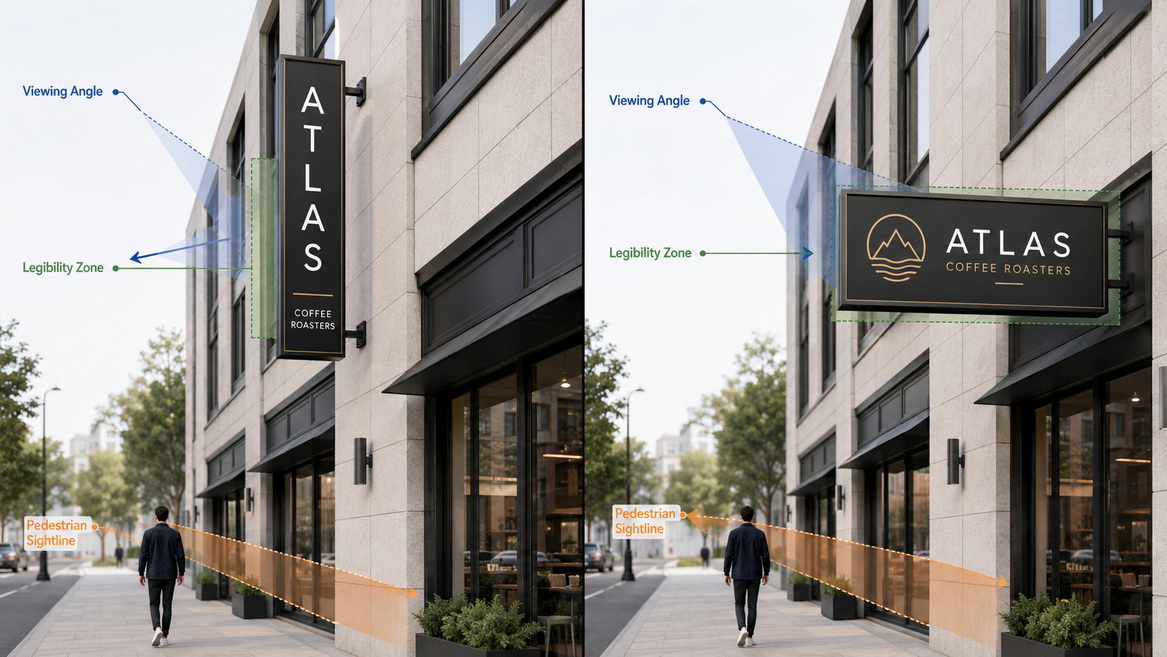 Vertical And Horizontal Blade Signs