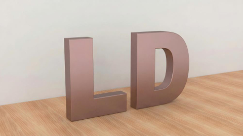 Matt Dark Rose Gold Letters