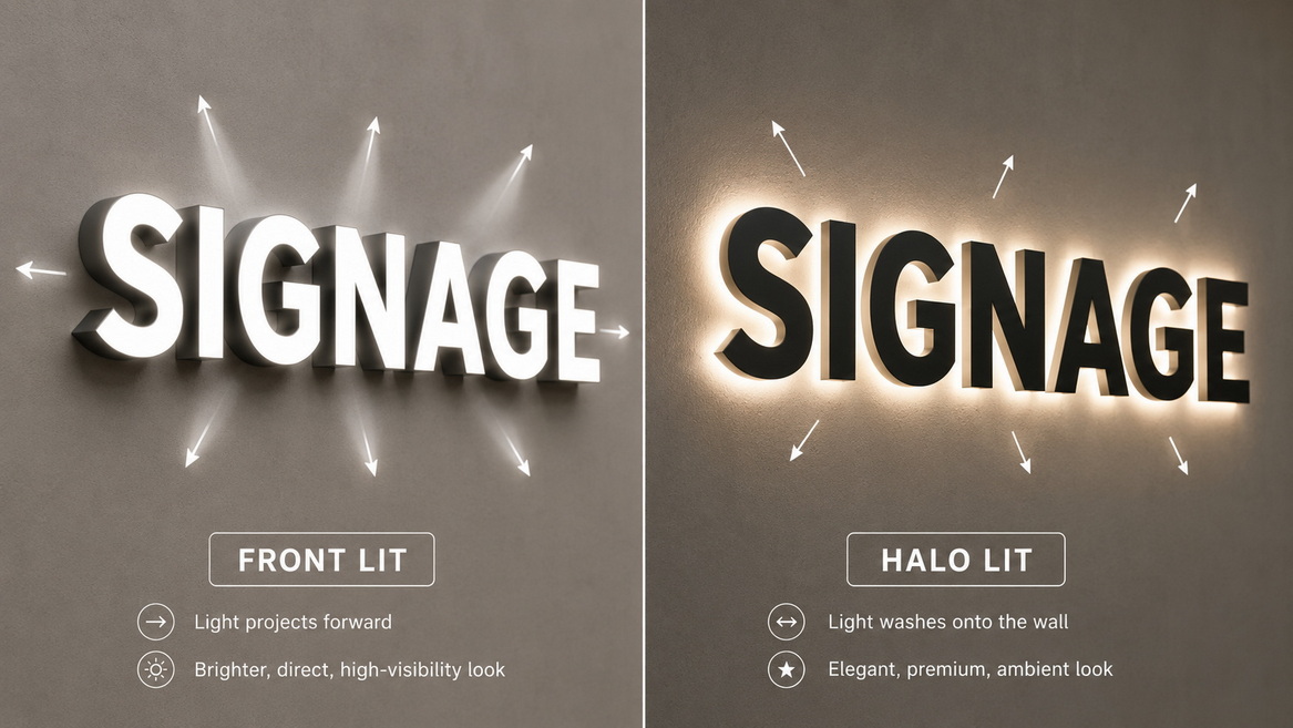 Front Lit And Halo Lit Letters