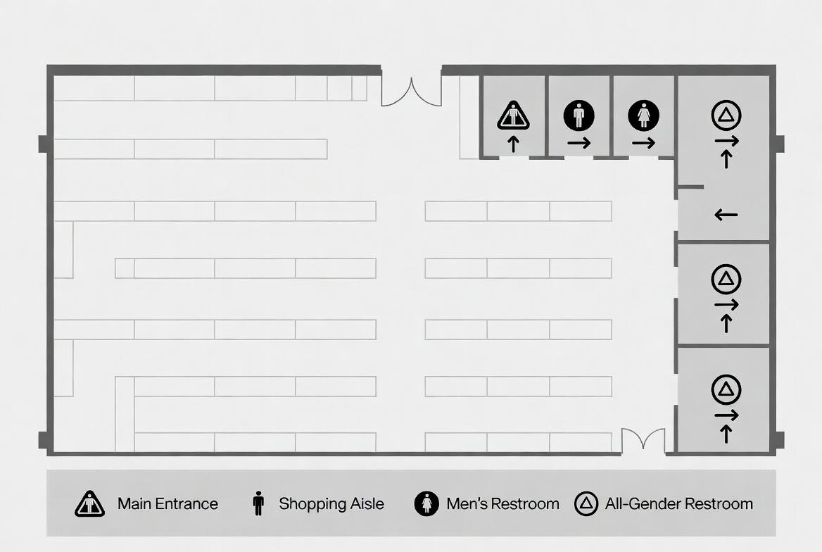 Restroom Wayfinding Layout Plan
