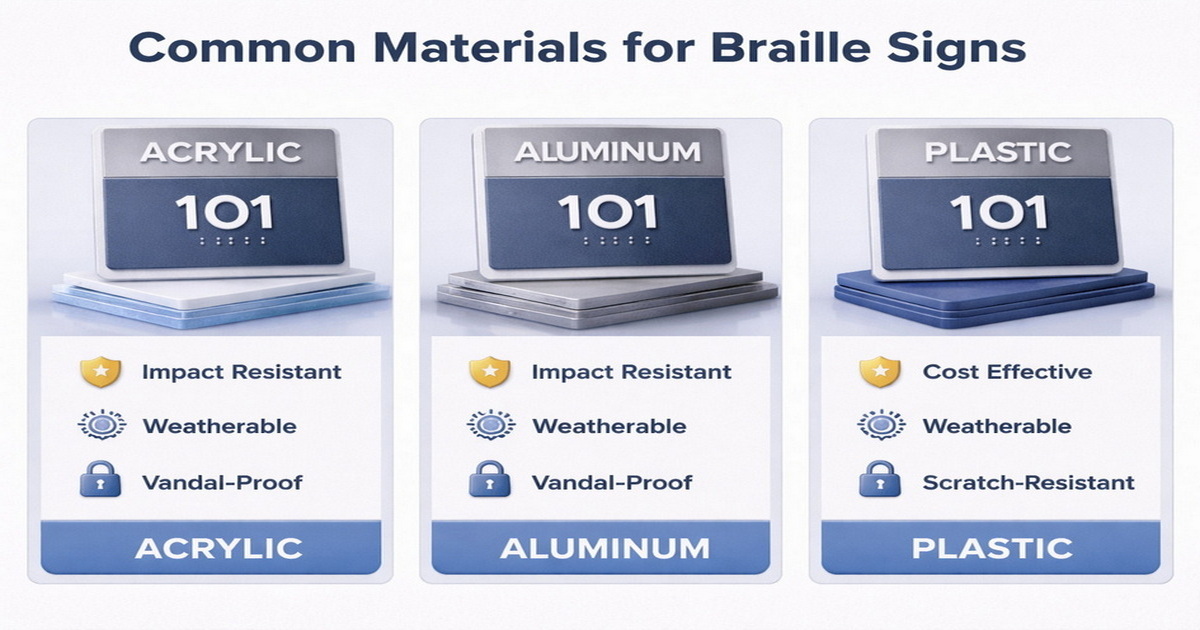 Braille Sign Construction And Materials Chart