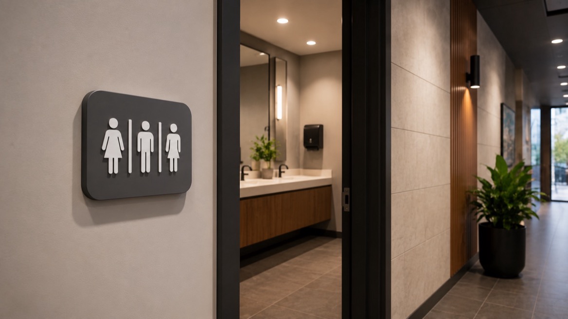 Gender Neutral Bathroom Signs vs. ADA Compliant Bathroom Signs: What Businesses Need to Know Before Ordering