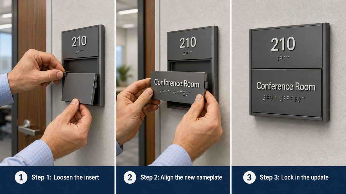 Modular Braille Systems VS. Permanent One-Piece Signs