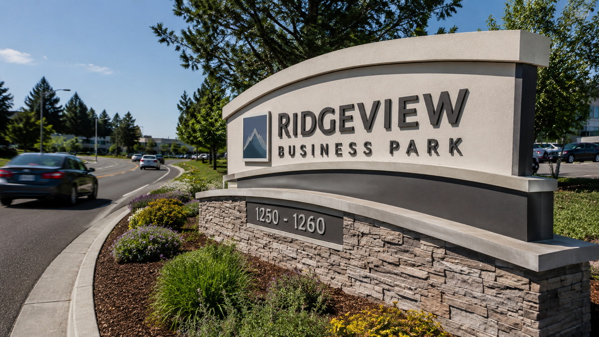 Curved Monument Sign Visibility