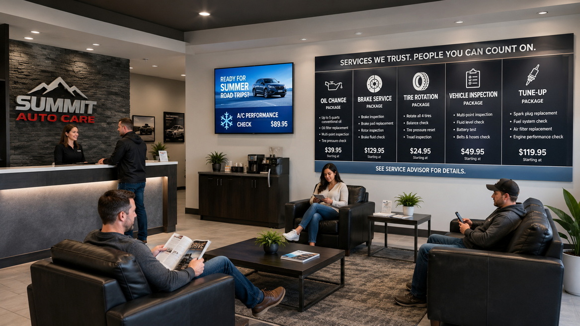 Interior Service Board And Digital Display