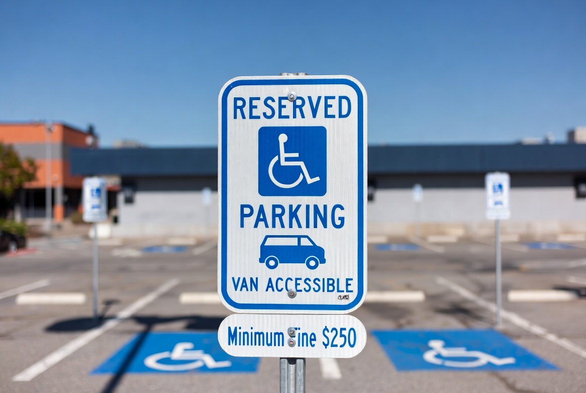 California Title 24 Parking Sign Close Up