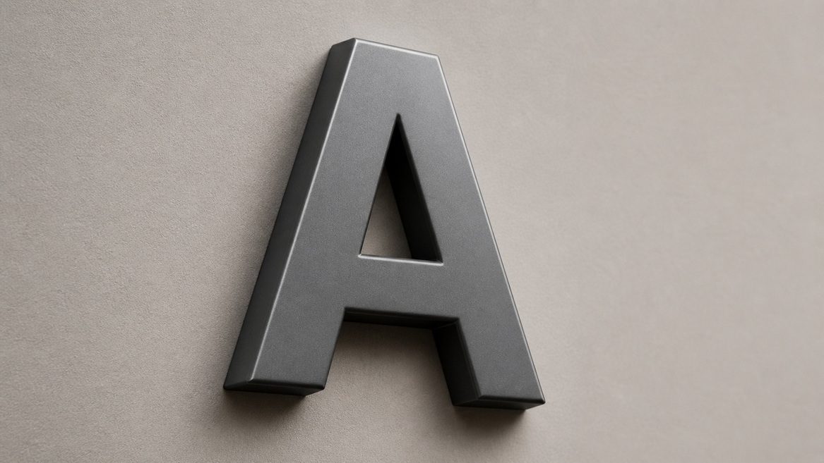 Injection Molded Letter Close Up Injection Molded Letter Close Up