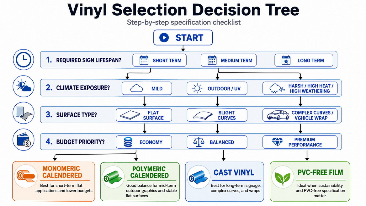 Outdoor Signage Vinyl Selection Flowchart